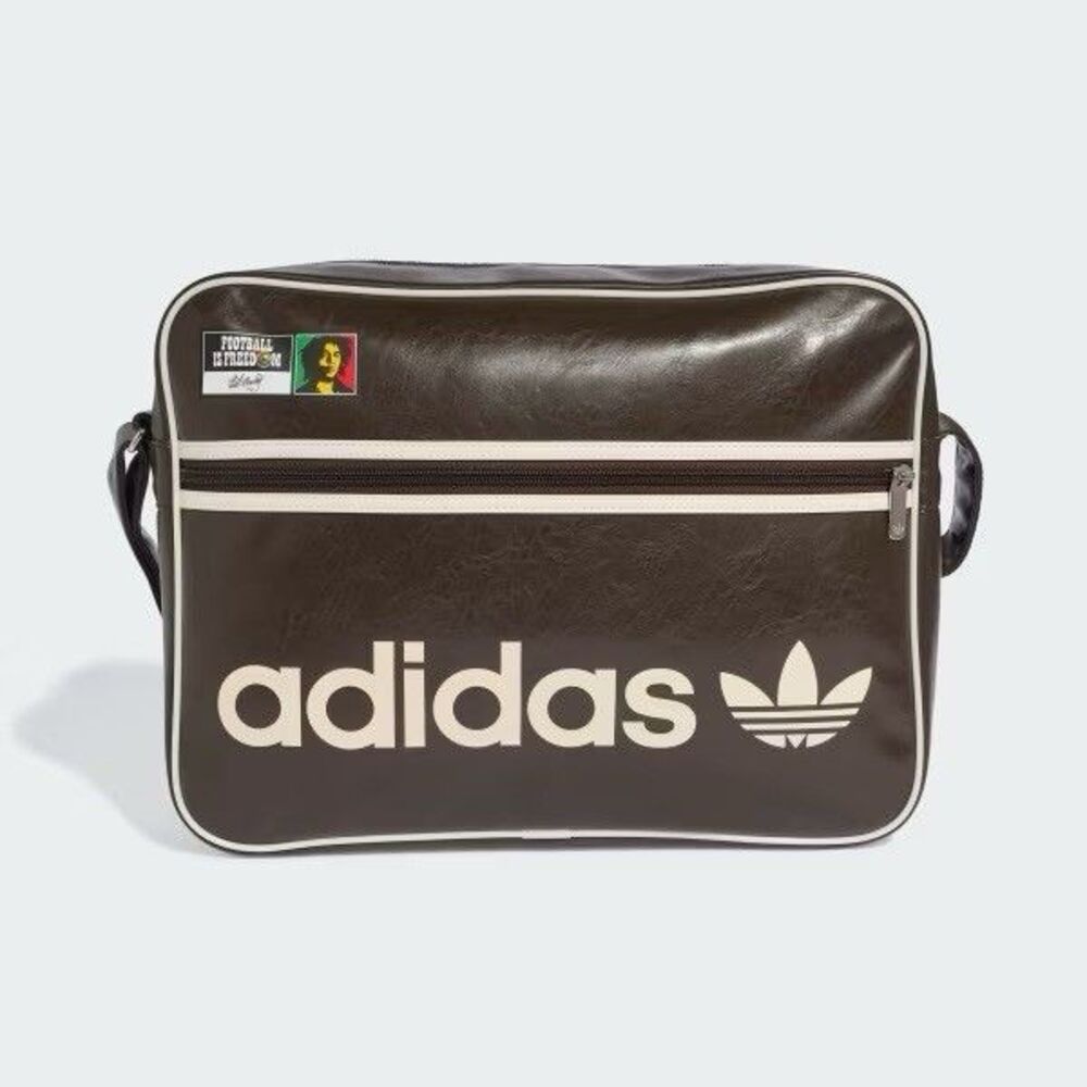 Adidas x Bob Marley Brown Cream Jamaica Commuter Laptop Zipper Shoulder Bag